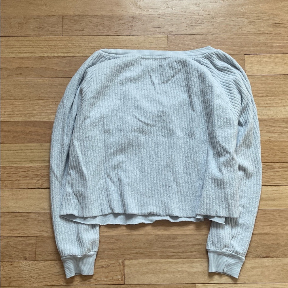 Wildfox Heather light Blue Gray Long Sleeve Top size M - Picture 9 of 12